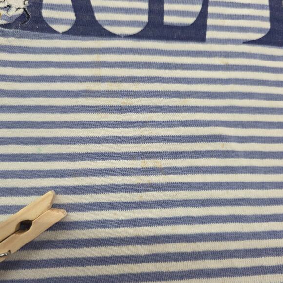 Vintage 90s Disney Store Mickey Mouse T Shirt Striped USA Distress Stain READ - Picture 10 of 16